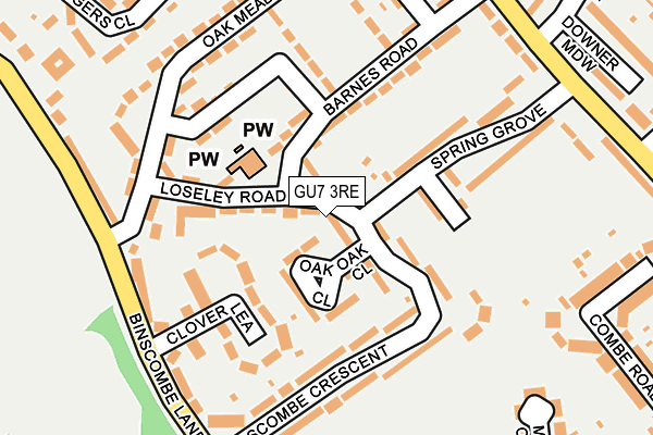 GU7 3RE map - OS OpenMap – Local (Ordnance Survey)