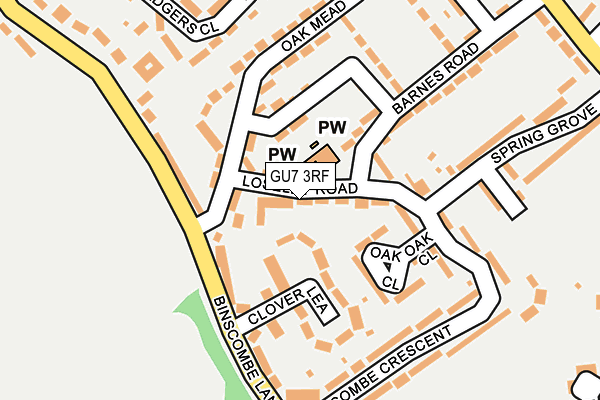 GU7 3RF map - OS OpenMap – Local (Ordnance Survey)