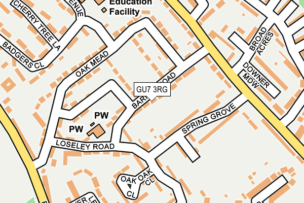 GU7 3RG map - OS OpenMap – Local (Ordnance Survey)