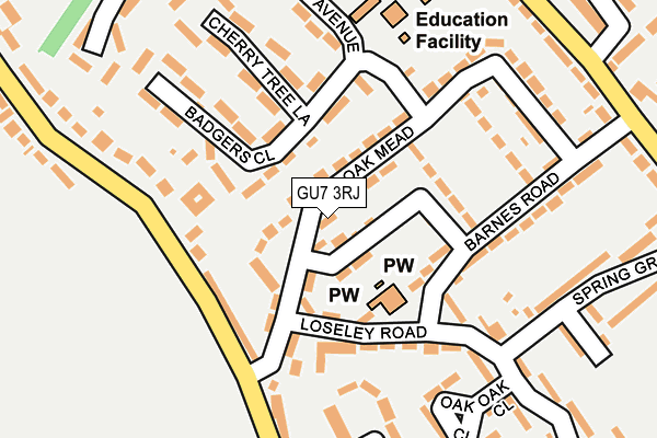 GU7 3RJ map - OS OpenMap – Local (Ordnance Survey)