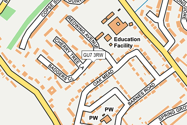GU7 3RW map - OS OpenMap – Local (Ordnance Survey)