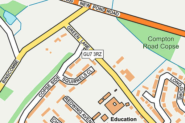 GU7 3RZ map - OS OpenMap – Local (Ordnance Survey)