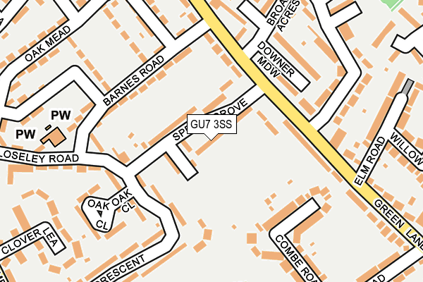 GU7 3SS map - OS OpenMap – Local (Ordnance Survey)