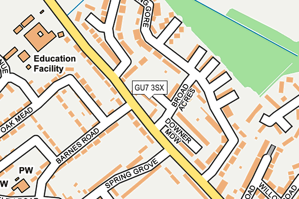 GU7 3SX map - OS OpenMap – Local (Ordnance Survey)