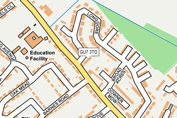 GU7 3TD map - OS OpenMap – Local (Ordnance Survey)