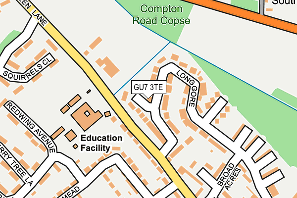 GU7 3TE map - OS OpenMap – Local (Ordnance Survey)