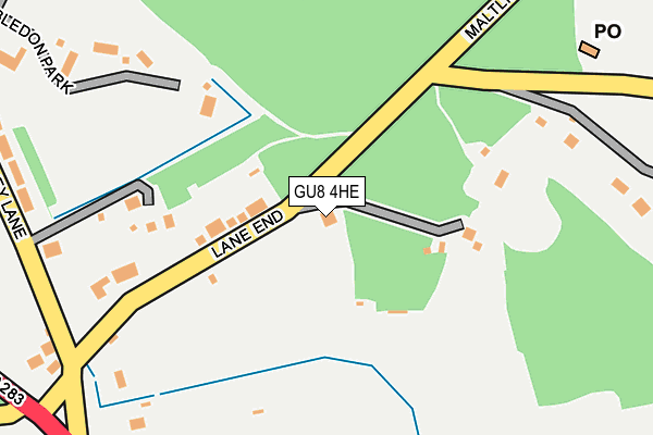 GU8 4HE map - OS OpenMap – Local (Ordnance Survey)