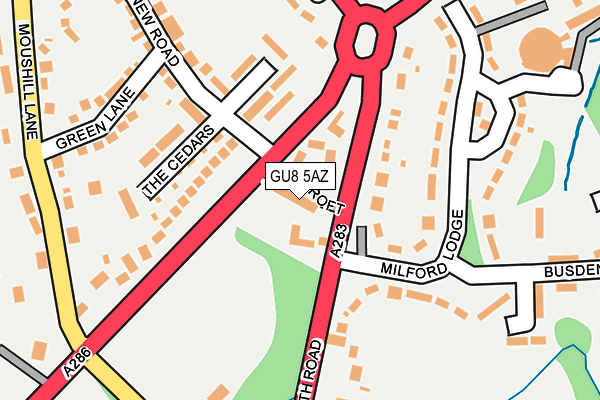 GU8 5AZ map - OS OpenMap – Local (Ordnance Survey)