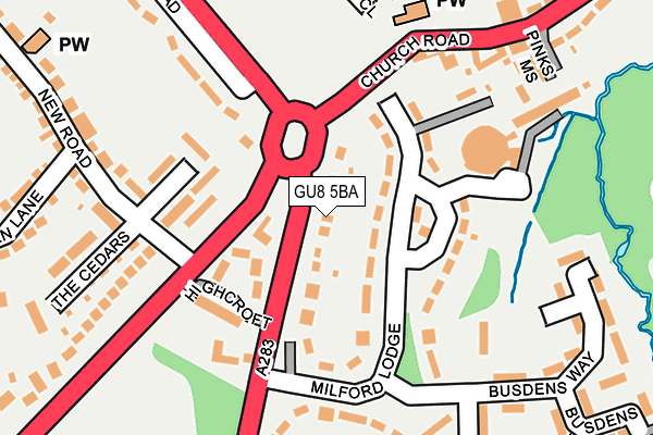 GU8 5BA map - OS OpenMap – Local (Ordnance Survey)