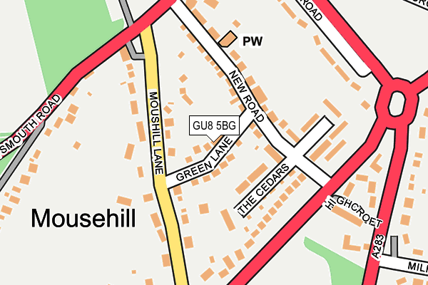 GU8 5BG map - OS OpenMap – Local (Ordnance Survey)