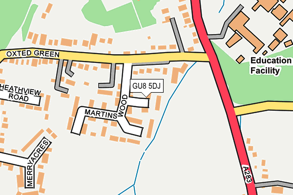 GU8 5DJ map - OS OpenMap – Local (Ordnance Survey)