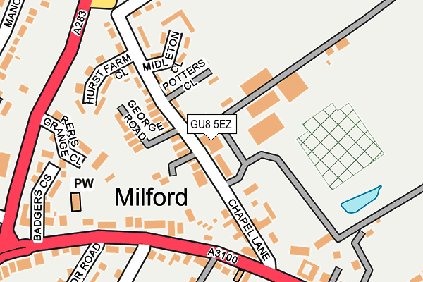 GU8 5EZ map - OS OpenMap – Local (Ordnance Survey)