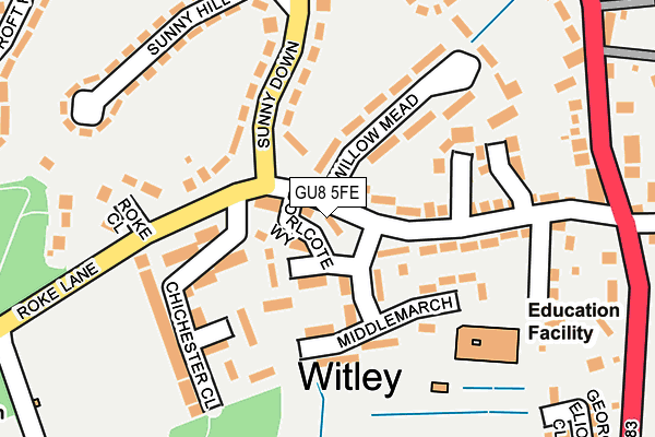 GU8 5FE map - OS OpenMap – Local (Ordnance Survey)