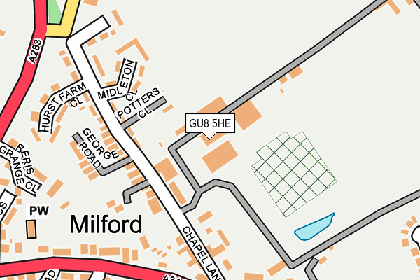 GU8 5HE map - OS OpenMap – Local (Ordnance Survey)