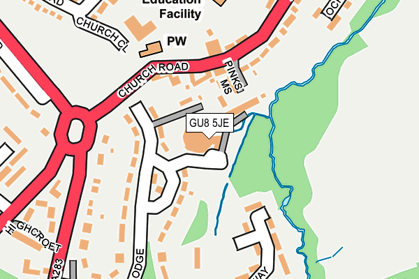 GU8 5JE map - OS OpenMap – Local (Ordnance Survey)