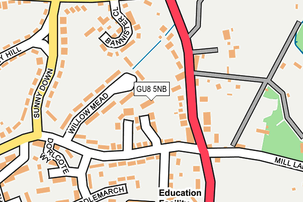 GU8 5NB map - OS OpenMap – Local (Ordnance Survey)