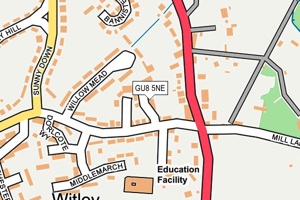 GU8 5NE map - OS OpenMap – Local (Ordnance Survey)