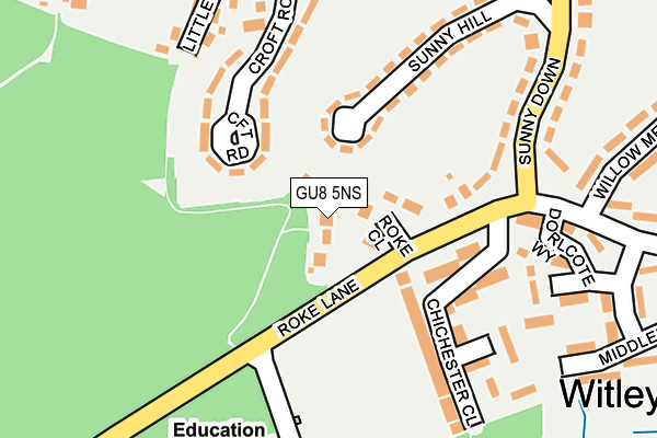GU8 5NS map - OS OpenMap – Local (Ordnance Survey)