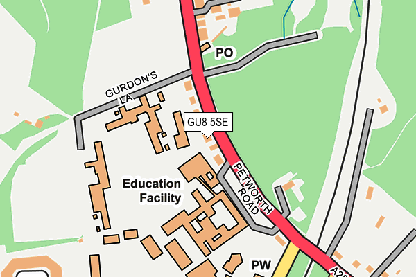 GU8 5SE map - OS OpenMap – Local (Ordnance Survey)