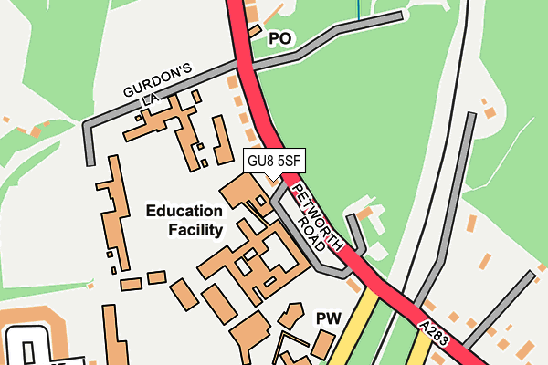 GU8 5SF map - OS OpenMap – Local (Ordnance Survey)