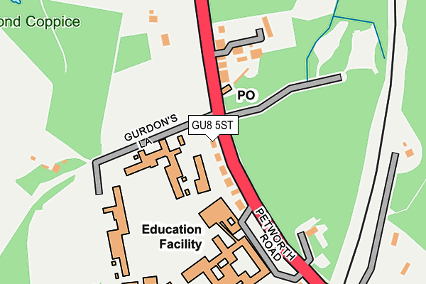 GU8 5ST map - OS OpenMap – Local (Ordnance Survey)