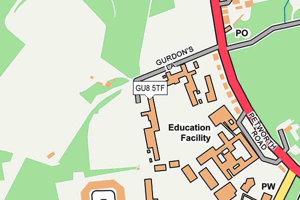 GU8 5TF map - OS OpenMap – Local (Ordnance Survey)