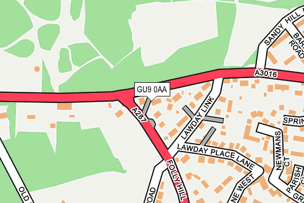 GU9 0AA map - OS OpenMap – Local (Ordnance Survey)