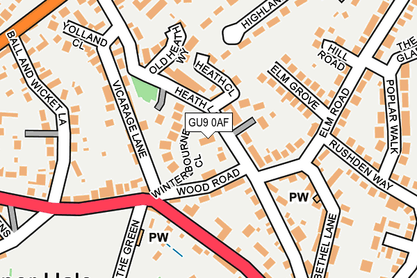 GU9 0AF map - OS OpenMap – Local (Ordnance Survey)