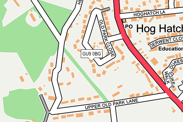GU9 0BG map - OS OpenMap – Local (Ordnance Survey)