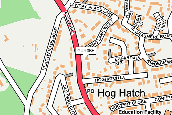 GU9 0BH map - OS OpenMap – Local (Ordnance Survey)