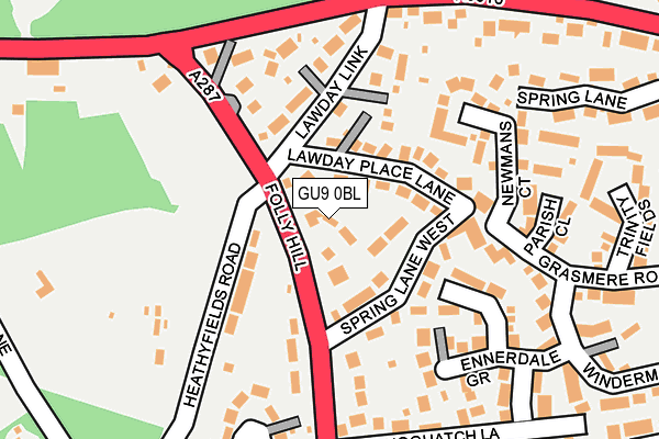 GU9 0BL map - OS OpenMap – Local (Ordnance Survey)