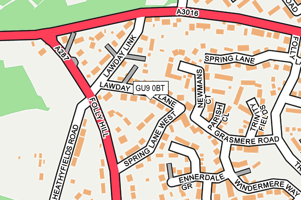 GU9 0BT map - OS OpenMap – Local (Ordnance Survey)