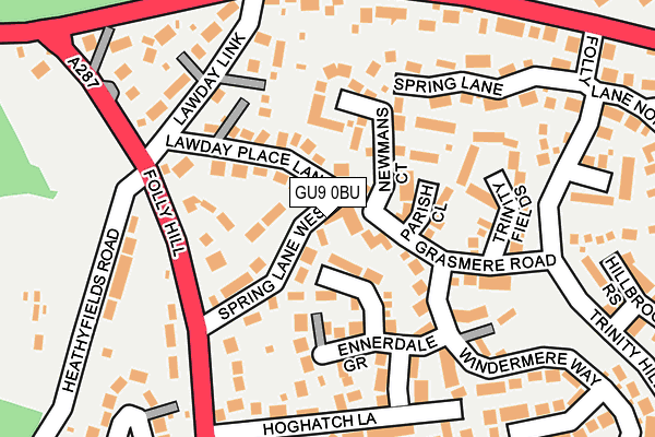 GU9 0BU map - OS OpenMap – Local (Ordnance Survey)