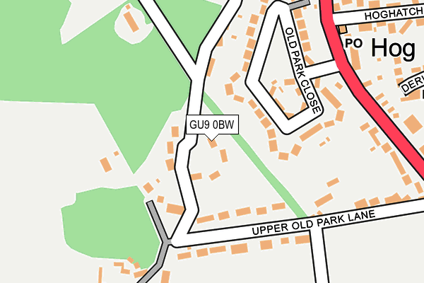 GU9 0BW map - OS OpenMap – Local (Ordnance Survey)