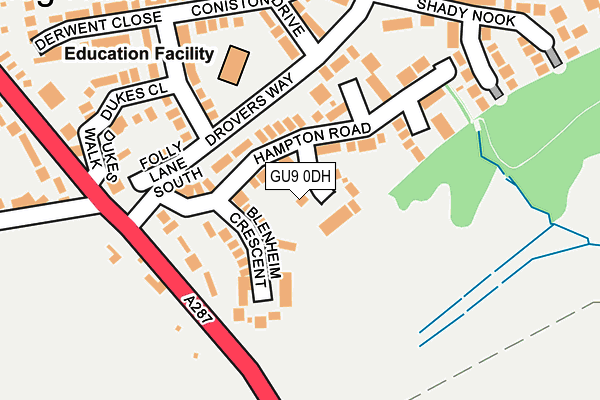 GU9 0DH map - OS OpenMap – Local (Ordnance Survey)