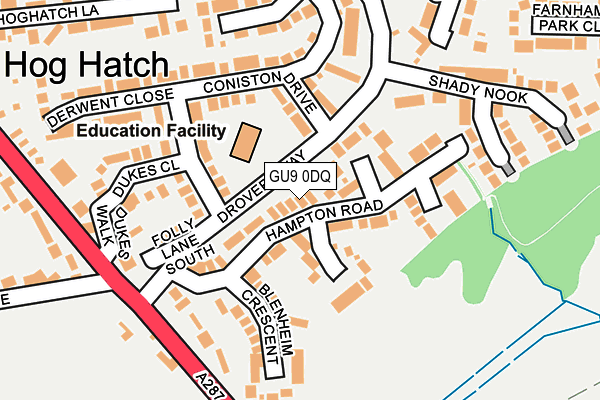 GU9 0DQ map - OS OpenMap – Local (Ordnance Survey)