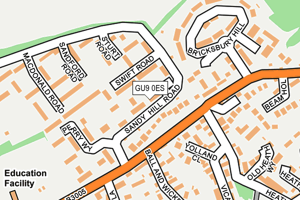GU9 0ES map - OS OpenMap – Local (Ordnance Survey)