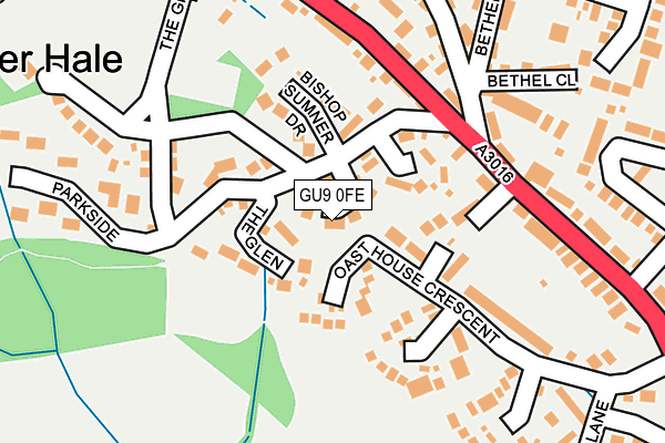 GU9 0FE map - OS OpenMap – Local (Ordnance Survey)