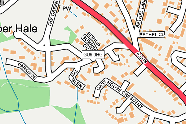 GU9 0HG map - OS OpenMap – Local (Ordnance Survey)