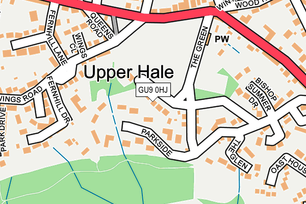 GU9 0HJ map - OS OpenMap – Local (Ordnance Survey)