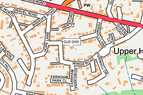 GU9 0HW map - OS OpenMap – Local (Ordnance Survey)