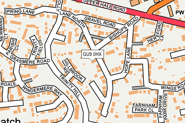 GU9 0HX map - OS OpenMap – Local (Ordnance Survey)