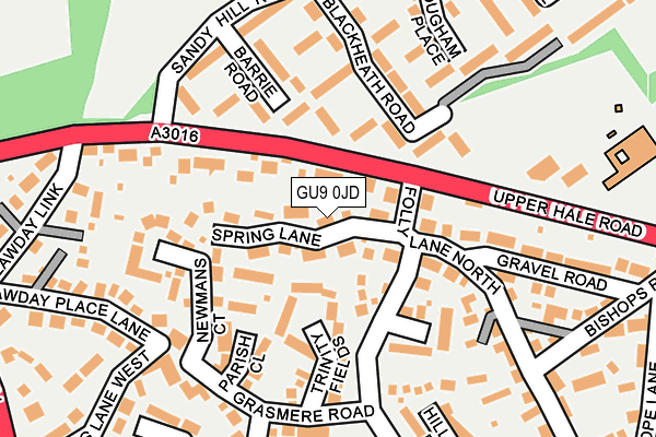 GU9 0JD map - OS OpenMap – Local (Ordnance Survey)