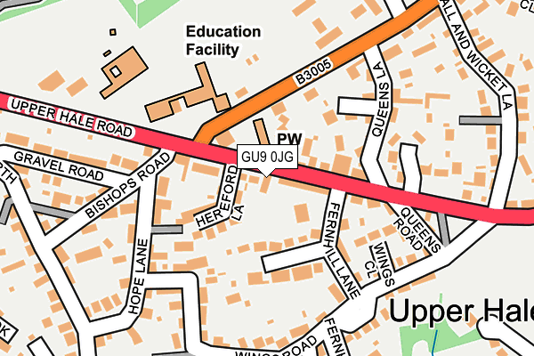 GU9 0JG map - OS OpenMap – Local (Ordnance Survey)