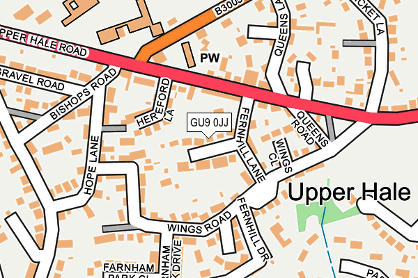 GU9 0JJ map - OS OpenMap – Local (Ordnance Survey)