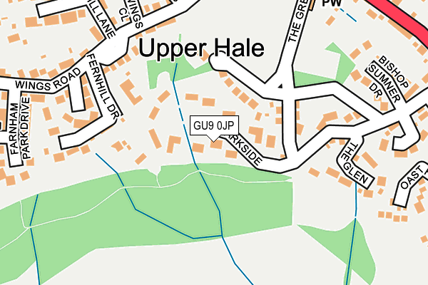 GU9 0JP map - OS OpenMap – Local (Ordnance Survey)