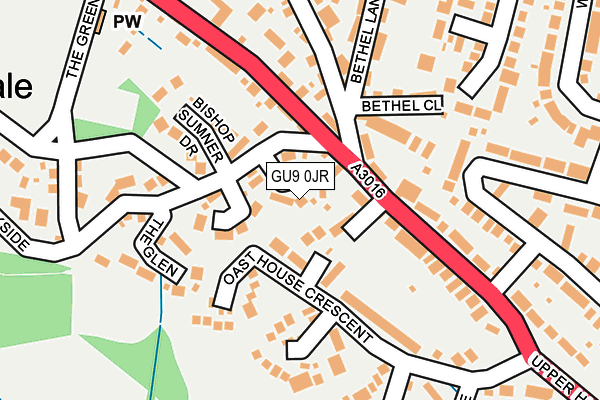 GU9 0JR map - OS OpenMap – Local (Ordnance Survey)