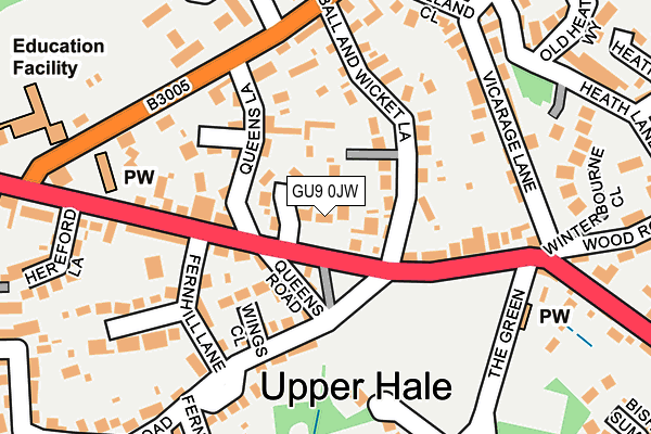 GU9 0JW map - OS OpenMap – Local (Ordnance Survey)