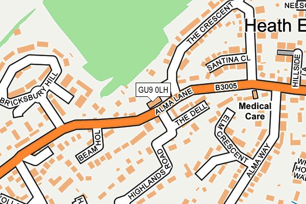 GU9 0LH map - OS OpenMap – Local (Ordnance Survey)