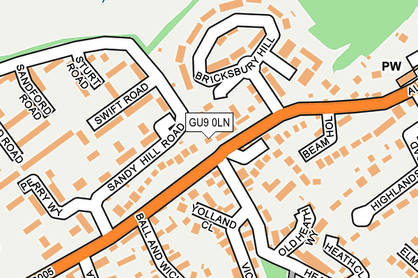 GU9 0LN map - OS OpenMap – Local (Ordnance Survey)